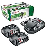 Bosch Starter-Set 18V (2x 2.5 Ah Akkus, 18 Volt System, Ladegerät, im Karton)