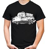 Zurück in die Zukunft Männer und Herren T-Shirt | Marty McFly Delorean ||| (XXL, Schwarz)