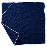 Sowel® Kapuzenhandtuch, 100% Bio-Baumwolle, Badetuch mit Kapuze für Erwachsene, Kinder und Babys, Größe 140x140 cm, Navy/B