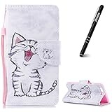Slynmax Huawei P10 Hülle Leder Ledertasche PU Leder Flip Case Handyhülle Wallet Case Lederhülle Silikon Backcover Tasche PU Cover Brieftasche Etui Flip Magnetverschluss Standfunktion Schutzhü