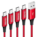 RAVIAD Micro USB Kabel, [4Pack 0.3m+1m+2m+3m] 3A Micro USB Ladekabel Android Schnellladekabel für Samsung Galaxy S7 Edge/S7/S6/J3/J7/Note 5, Huawei, Wiko, Sony, Nexus, Nokia, Kindle, Echo D