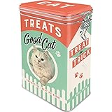 Nostalgic-Art Retro Blech Cat Treats Good Boy – Geschenk-Idee für Katzen-Besitzer, Dose für Leckerli mit Aromadeckel, Vintage Design, 1,3