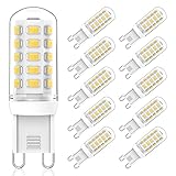 G9 LED Dimmbar Neutralweiß 4000k, 3W LED G9 Lampe Ersatz 25W 28W 33W 40W Halogenlampe, Kein Flackern G9 Led Leuchtmittel, 320LM, AC 220-240V, 360 Grad Abstrahlwinkel G9 Sockel Glühlampe, 10er Pack