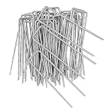 Garten-Heringe, 60 Stück Zeltheringe, 15,2 cm x 4 mm, U-förmige Sicherungsstifte für Unkrautbekämpfung, Kunstgras, Membrane, G