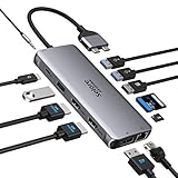 Selore&S-Global Docking Station für MacBook Pro 2016-2021 M1 Pro/Max, MacBook Air 2018-2021,12 in 2 USB C Adapter USB C Hub auf Dual 4K HDMI, Displayport, 100W PD, 1000M LAN, SD/TF Kartenleser,