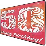 Mouse Pad Gaming Funktionale Dekorationen zum 50. Geburtstag Dicke wasserdichte Desktop-Mausmatte Lebendiger Hintergrund Stilisierte Schrift Blumenwirbel und Sterne, Pink Orange Weiß Rutschfeste G
