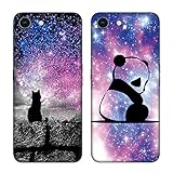 DiaryTown 2 Pack Hülle für iPhone 7 / iPhone 8 / iPhone SE 2020 Liquid Silikon Handyhülle mit Motiv Schutzhülle Ultra Dünn TPU Bumper Schwarz Case für Cover iPhone SE 2020 - Katze &