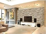 Vliestapete Ziegelsteinblock Tapete Moderne Minimalistische Mode Design Wandtapete 3D Tapete für Wohnzimmer, Schlafzimmer und Tv Hintergrund, Khaki 9,5X0,53 M