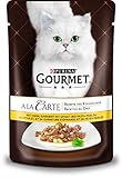 PURINA GOURMET A la Carte Katzenfutter nass, mit Huhn, Spinat und Pasta-Perlen, 24er Pack (24 x 85g)