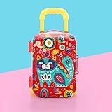 Huyiko Koffer Trolley tragbar Aufbewahrungsbox für Spielzeug Gepäck Kinder Reisezubehö