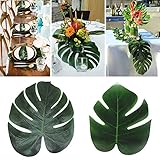 U/K schön12 stücke künstliche Tropische Palm Leaves Silk Stoff große Monstera Blatt tischset DIY Palm Leaf tischset tischläufer für Dschungel Party Strand Thema Dekoration s tragbare und nü