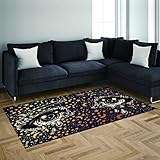 Wohnzimmer Teppich Schwarzer Grüner Roter SternaugenkarikaturTeppich Esszimmer Flauschiger Kurzflor Teppich Anti-Rutsch Unterseite,Waschbar Bis 30 Grad,Super Soft,Pflegeleichter 200 x 300