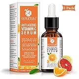 Anti-Aging-Vitamin C-Serum, 20 % – Amino, Säuren, Hyaluron und Retinol – Anti-Falten, Kollagen-Boost, natürliches Antionxidant, glatterer, heller und gesünderer Teint, 30 ml (2 Flaschen)