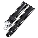 iStrap 18 mm KALB LEDER UHRENARMBAND Quick Release Band Button Faltschließe Ersatz Schwarz 18