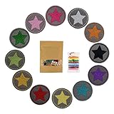 GloBal Mai Aufnäher Kinder Bügelflicken-Set - Garment Crafts DIY Dekorativer Patches Set,Schmetterlingen, Blumen, Rosen, Smileys, fünfzackigen Sternen, runden Schildern. (Color 2)