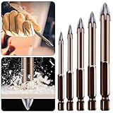 LAVECAR 5/7 PCS Effizientes Universal-Bohrwerkzeug, Dreiecks-Schraubendreher, Hartmetallbohrer, Gewindebohrer, Multifunktions-Bohrerspitzen-Werkzeug, zum Bohren von Fliesen, Glasfliesen, B