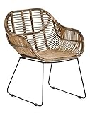 animal-design RATTANSTUHL Rattan-Stühle Korb-Stuhl Korb-Sessel - braun - Retro 50er Lounge Loft Esszimmer Garten Küche Bistro Balkon T