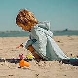 Badeponcho Poncho Musselin Baby Kind Kapuzenhandtuch Urlaub Strand Handtuch Handtuch Musselinponcho Meer maritim Sonnenschutz Musselinkleid (1-5 Jahre (55cm Länge ab Schulter), 13 feuerwehrrot)
