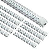 STASUN 10er Pack 1,5M LED Shop Lichter, 40W 5200LM Eingebaute LED Röhrenleuchte, V-Form, Klare Abdeckung, Verkettbare Deckenleuchte mit Stecker für Garage Lagerhaus Werkstatt Keller Parkp