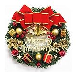 Avotiq Girlande 32cm Kranz Künstliche Pinecone Rote Beere Girlande Hängende Verzierungen Vordertür Wanddekorationen Frohe Weihnachten Baum Kranz Kränze (Color : 1)