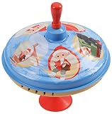 Bolz 52333 Brummkreisel ca. 19 cm, Blech Schwungkreisel, klassischer Pumpkreisel, Blechkreisel mit Unser Sandmännchen, Kreisel mit Standfuss, Spielzeugkreisel für Kinder ab 18m+, Sandmann M