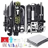 LC-dolida Survival Kit 54 in 1, Außen Notfall Survival Kit Erste Hilfe Set mit Messer/Taktische Taschenlampe/Armband/Kompass/Überlebenspaket für Camping/Bushcraft/Wandern/Jagden/Outdoor Ab