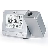 FanJu FJ3531S Projektionswecker mit Temperatur und Zeit-Projektion/USB-Anschluss/Innentemperatur und Luftfeuchtigkeit/DCF automatische Zeitanpassung/
