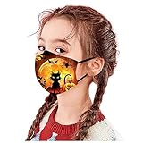 TOPEREUR Kind Mundschutz Multifunktionstuch Halloween 3D Mundschutz Stoffmaske Face Cover Interessant Kürbis Wiederverwendbare Verstellbar Bandana Halstuch S