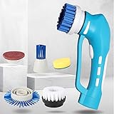 ZZWBOX Elektrische Reinigungsbürste,Spin Scrubber mit 5 Bürstenköpfe,Aufladbar Elektrobürste für Ecken,Badzimmer,Toilette,Badewannen,Fliesen und B