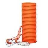 ENJOHOS 8mm Kletterseil, Sicherheitsseil mit Schraubkarabiner, Klettergurt Sicherungsseil für Wanderung Bergsteigen Camping Baumklettern (Orange, 30 M)