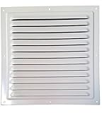 25x25cm METALL-LÜFTUNGSGITTER mit INSEKTENNETZ VentilationsGitter Entlüftung Belüftung (250x250mm, Weiß)