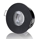 lambado® Premium LED Spots IP65 Flach für Badezimmer in Schwarz - Moderne Deckenstrahler/Einbaustrahler für Außen inkl. 230V 5W Strahler warmweiß dimmbar - Hell & Sp