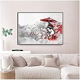 Posters Japanese Zen Ink Bonsa Bushido Samurai Kanji Canvas Art Painting Wall Pictures for Living Room Decor 40X60Cm No F