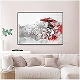 Posters Japanese Zen Ink Bonsa Bushido Samurai Kanji Canvas Art Painting Wall Pictures for Living Room Decor 40X60Cm No F