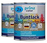 prinzcolor Premium Buntlack Holzfarbe Türenlack Möbellack Weiß 1,5