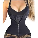 Routinfly Heiße Frauen Body Shaper, Damen [Abnehmen Weste Taille Trainer] Zipper Sweat Sauna (L, Schwarz)