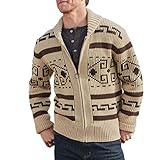 WJANYHN Herbst/Winter Herren Mode Revers Freizeit Strickjacke Langarm Slim Jacquard Strickpullover Jack