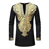 Hirolan Herren 2-Teiliges Set Langarmhose Trainingsanzug Freizeitanzug Jogginghose + Sweatshirt Oberteil Fahrrad Windjacke Afrikanischesdashiki Outfit Traditioneller Anzug lauschig