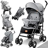 KIDIZ® Kinderwagen City-Pro Buggy Kinderbuggy klappbar Liegebuggy Sportwagen Faltbar 360° 6-Zoll-Rädern Inkl. Moskitonetz, Fußsack und Regenverdeck zusammenklappbar Schlaffunktion G