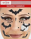 PARTY FACTORY 'Fledermäuse' Face Tattoo, verschiedene Motive, temporäres Gesichtstattoo für Kinder und Erwachsene - Motto Partys, Kindergeburtstag, Halloween, Karneval / Fasching (Fledermäuse)