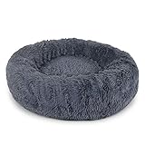 lionto by dibea DB00388 Hundebett rund Hundekissen Hundesofa Katzenbett Donut dunkelgrau 120 cm Ø, Einheitsgröße, Dunkelgrau, 5.05 kg