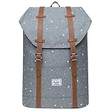 KAUKKO Rucksack Damen Herren Schön und Praktisch Daypack mit Laptopfach für 14' Notebook für Ausflüge, Uni, Schule, 17L, G