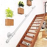 CXSMKP Greifschiene im Freien | Treppen-Handlauf-Banister-Rail-Support-Kit | Home rutschfeste weiße Sicherheit wandmontierte handschienen für korridor dachb