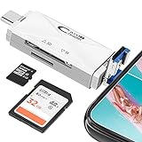 USB SD TF Kartenleser für Handy/Pad/Android/Mac/Computer/Kamera, 3 in 1 Micro SD Speicherkartenleser OTG Adapter Trail Camera Viewer Plug and Play