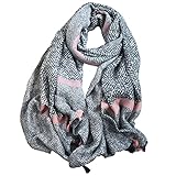 ZZL Seidenschals Baumwoll Hanf Schal Handgemachter Schal Infinity Scarf Fall Winter Print Scalves Tuch Schal Wraps Geschenke for Den Frühen Frühling Geschenk (Color : Grau, Größe : One Size)