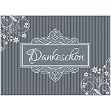 15 x Dankeskarten mit Umschlag - Grau edel - Danksagungskarten, Danke sagen, nach Hochzeit, Geburt, Baby, Taufe, Geburtstag, Kommunion, Konfirmation, Jugendw