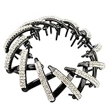 joyMerit Kunststoff Zwei Reihen Kristall Strass Haar Krallen Clips Pferdeschwanz Halter Haarteile - Farbe 2