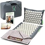 BACKLAxx ® Akupressurmatte Set - Entspannung für Rücken, Nacken, Schulter und Fuß - Massagematte gegen Verspannungen - Kissen, Matte, Tuch und T