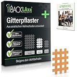 BACKLAxx® Gittertape - 120 Stück Premium-Qualität Gitterpflaster Set in Größe Typ b - GRATIS umfangreiches eBook mit 60 Anwendungsbeisp
