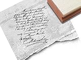 Stempel Textstempel Vintage Écriture V mit alter Handschrift - Schriftstempel Scrapbook Artjournal Kunst Retro Shabby chic Deko - zAcheR-fineT